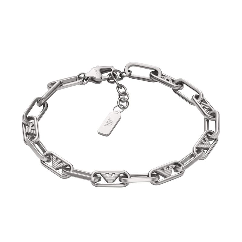 

Emporio Armani Trendy Versatile Hip Hop Cuban Link Stainless Steel Bracelet Men Bracelet Silver EGS3249040 Shopping Bag