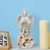 Resin Guard Angel Statue with Night Lights Battery Operated LED Desk Lamp Angel Statue Decors Ornament Collectibles