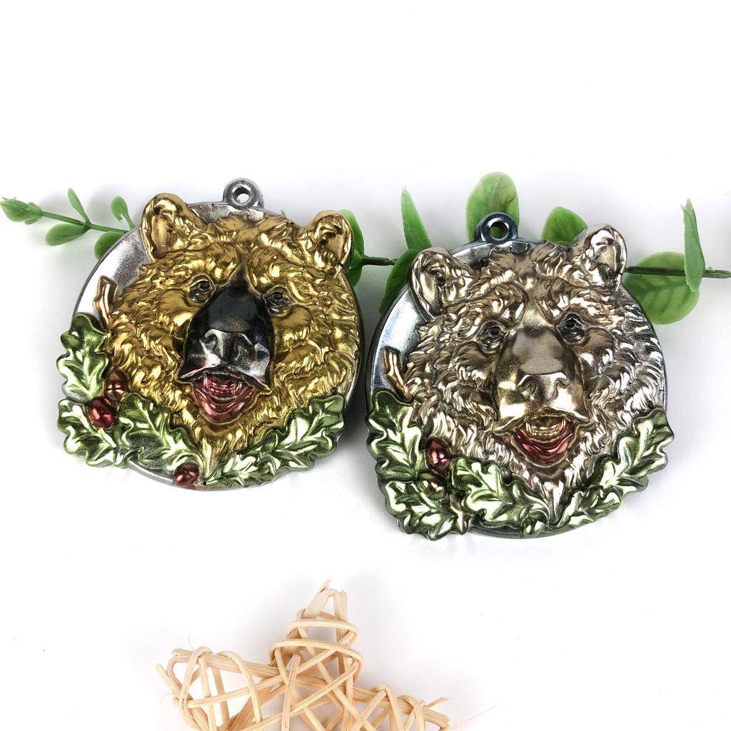Cute Bear Head Keychain Mold Unique Key Chains Bag Pendant Resin Casting Mould DIY Silicone Molds for Craft Lovers