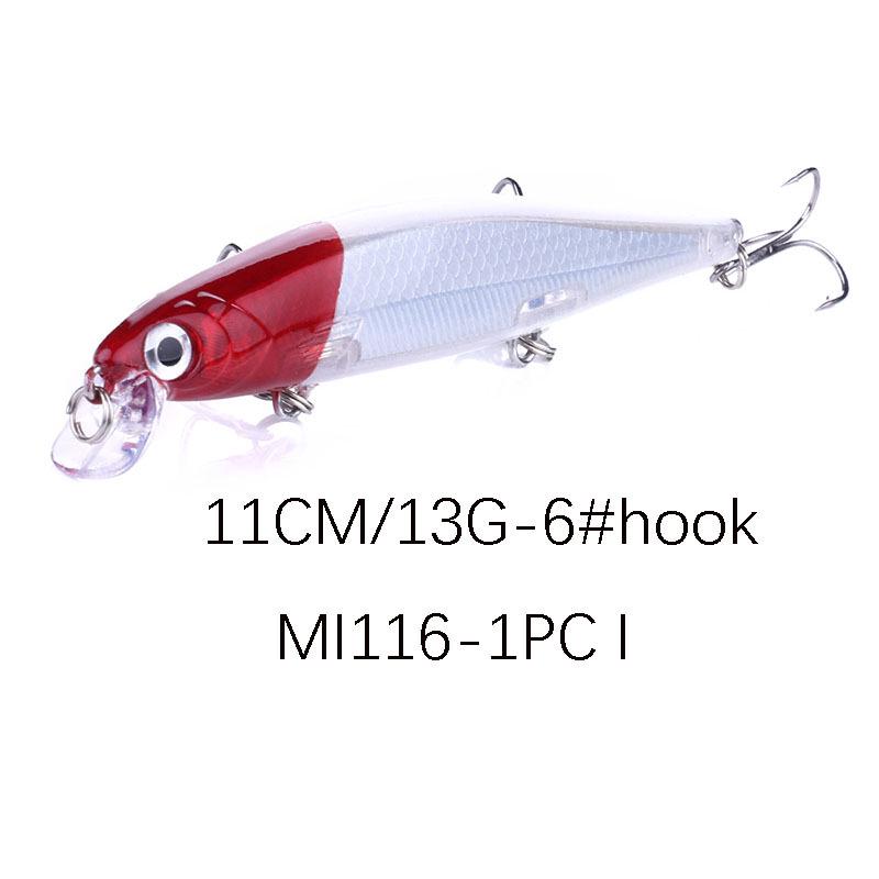 HENG JIA Schwimmender/Sinkender Minnow-Köder 11cm 13g für Wolfsbarsch und Rapfen