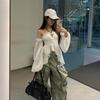 Spring Sexy Off Shoulder Ruffled Peplum Slim Fit Lantern Sleeve Halter Top For Women