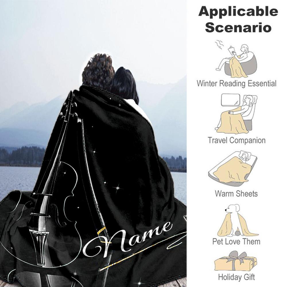 Violin3334 Personalized Name Blanket Multi-purpose Customizable Blanket Comfortable Great for Bed Sofa Chair Living Room All-Season Use