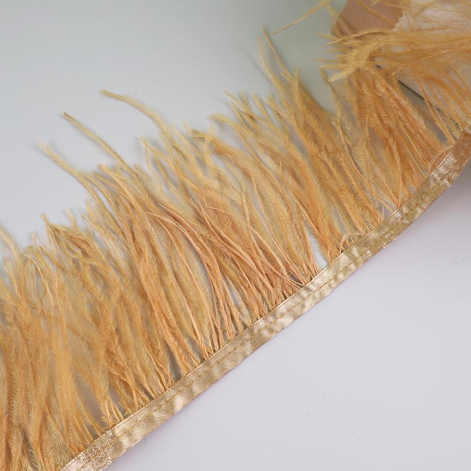 10Meters Ostrich Feathers Fringe Trim For Needlework And Handicrafts Feather Dress Accessories Plumes Fringes For Clothes