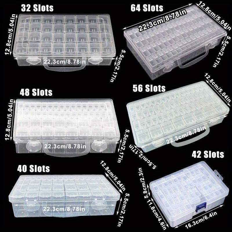 Aufbewahrungsbox aus Kunststoff DIY Diamantmalerei Perlen Charms Schmuckzubehör Organizerbox Transparent Rechteckig Perlenorganizer