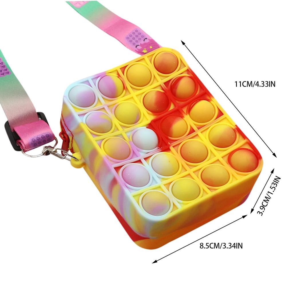 Push Toy Peněženka na mince, Bubble Toy Hračky pro úlevu od stresu pro dospělé děti