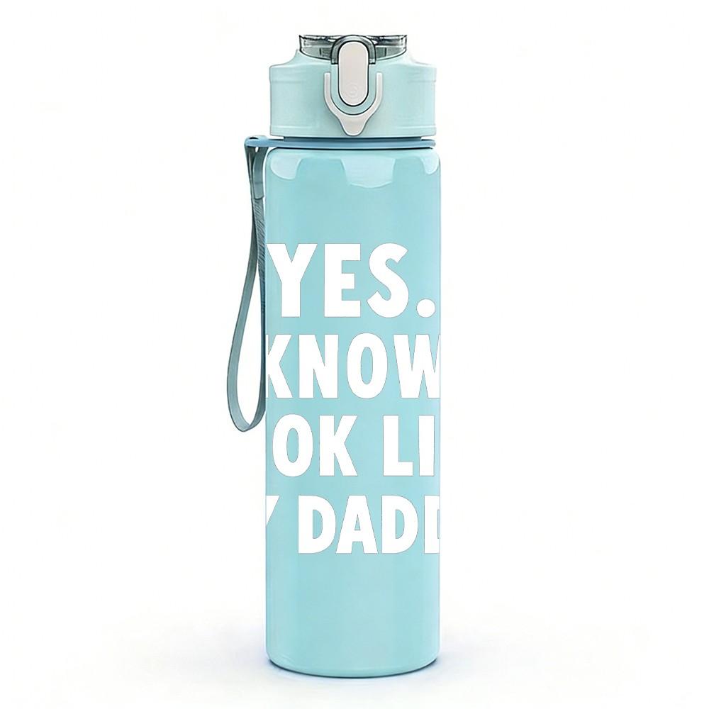 1PC I Know My Worth Quote 750ml Color Plastic Sports Water Bottle Leakproof Flip Straw Lid Suitable for Sports Office Home Use