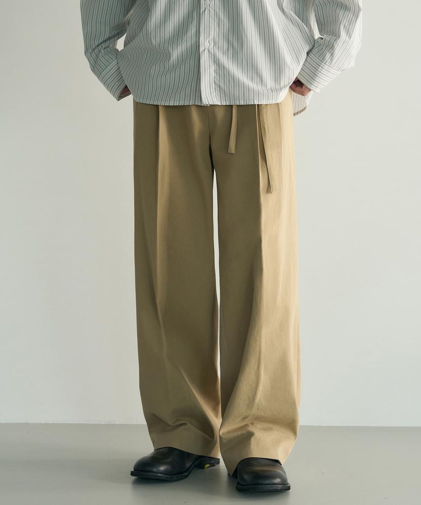 ROTEMBER [Derek X Rotember] Belted Two-Tuck Wide Chino Pants [ 4 Colors ]