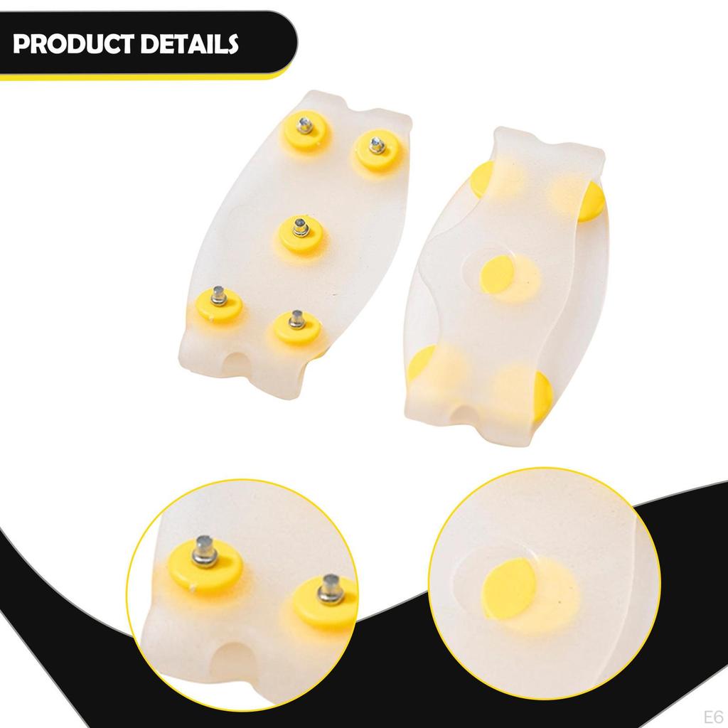 1 Pair of Shoe Spikes, 5 Claws, Anti-Slip , Universal Ice TPE And Metal, for Snowshoeing,