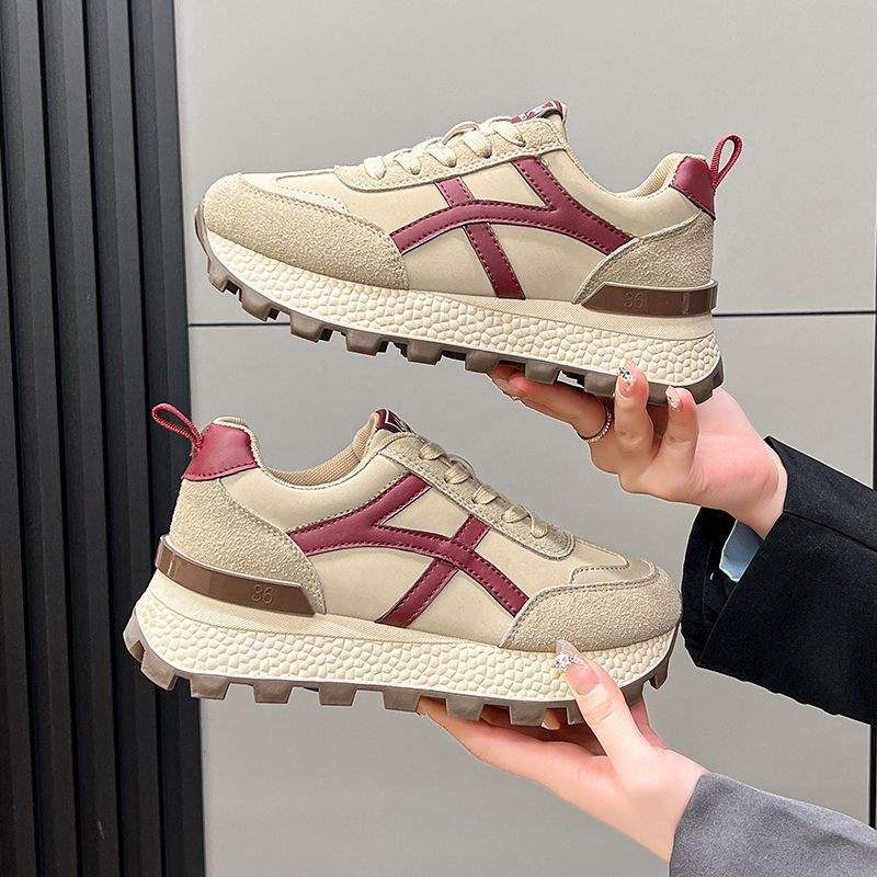 Fleece Warm Sneakers Women's 2025 Winter New Versatile Running Lightweight Casual Forrest Gump Shoes Platform Dad Shoes