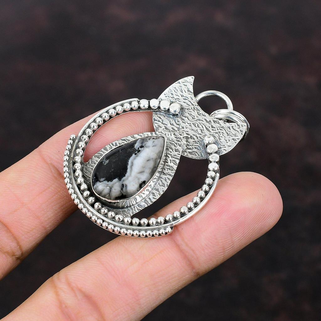 Zebra Jasper Pendant Gemstone Jewelry 925 Sterling Silver Pendant Handmade Elegant Pendant Brand New Jewelry Gift For Friend Stylish Pendant
