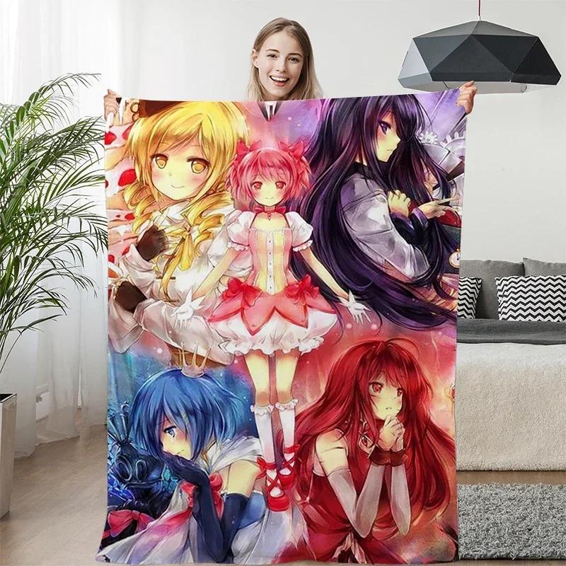 Anime Nap Blanket Sofa Winter Warm A-Madoka A-Magica Bed Fleece Camping Fluffy Soft Blankets King Size Microfiber Bedding