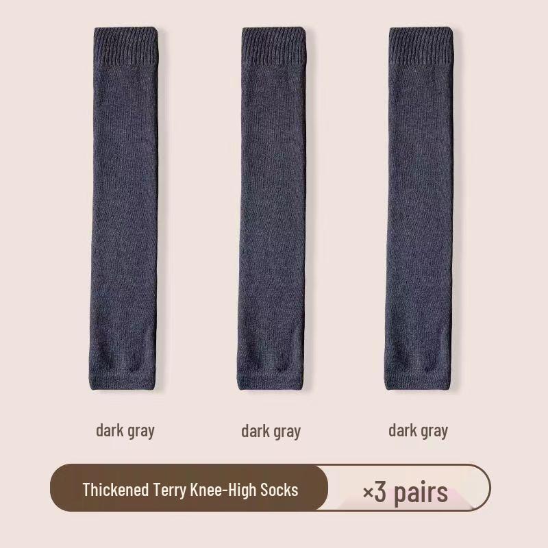 Verdickte Winter Kniehohe Stulpen und Überknie Frotteesocken
