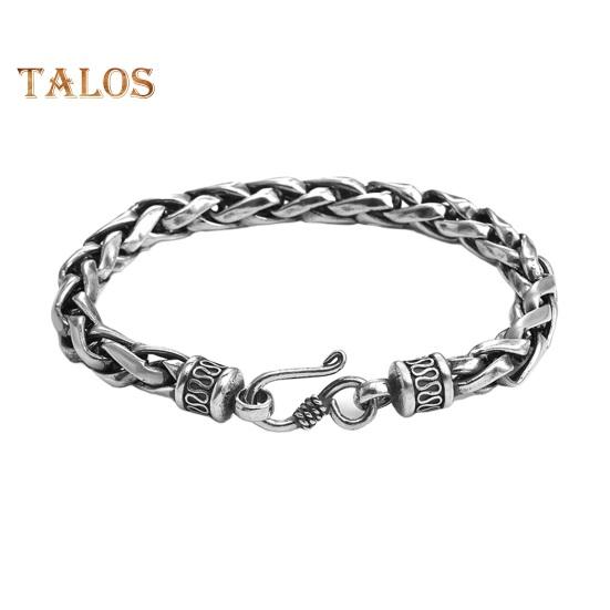 

Мужской браслет с толстой полой цепочкой, винтажный плетеный полированный однотонный сплав, гальванизированный, повседневная одежда, наручные украшения, праздничный подарок античный серебряного