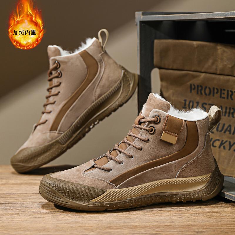 Лоферы Спортивная и Повседневная Зимняя Спортивная Обувь для Мужчин Обувь с хлопковой — фото 3