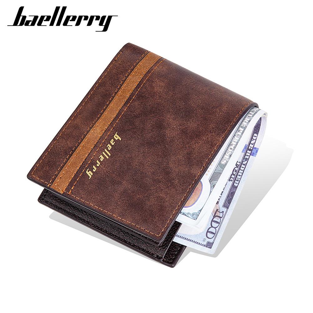 New Men's Short Wallet Open Multi-Card Position Zipper Change Bag Thin Wallet Men's