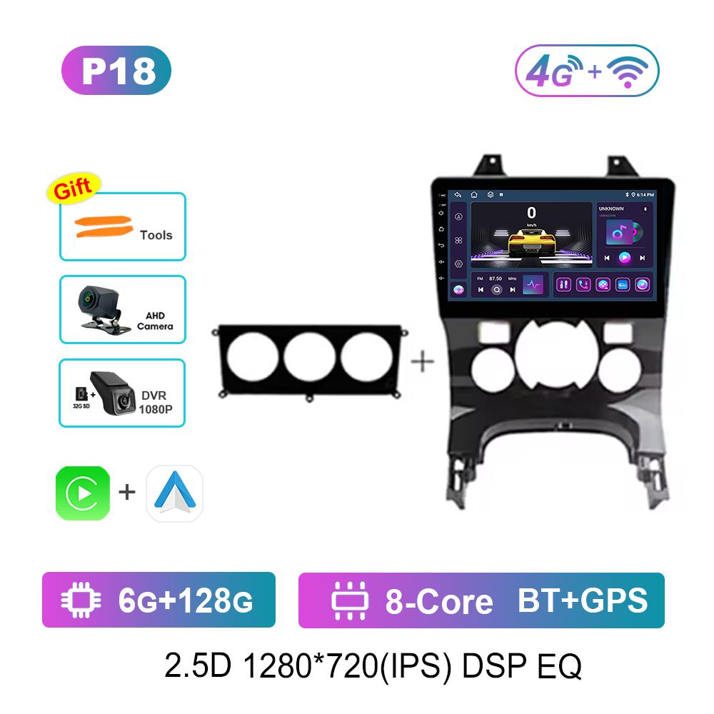 9'' for Peugeot 3008 AT MT 2009 - 2015 Carplay WiFi Android System Split Screen Car Video Multimedia Player GPS BT Auto Tools