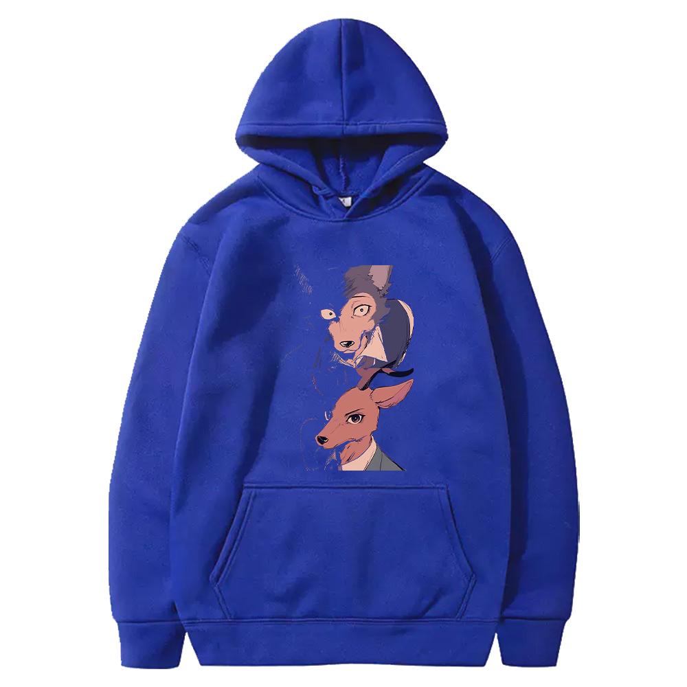 Hot Manga BEASTARS Hoodie Legoshi Rouis Graphic Print Sweatshirt Men Women Clothing Long Sleeve Hooded Harajuku Male Streetwear