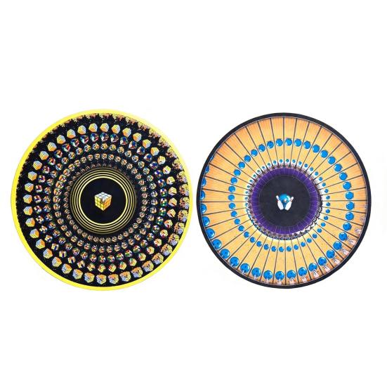 2/3 Peças Slipmat Animado Zoetrope 12 polegadas Ilusão Óptica Tapete de Toca-discos Slipmat de Vinil Animado com Efeito de Movimento Zoetrope Disco Visual Cinético