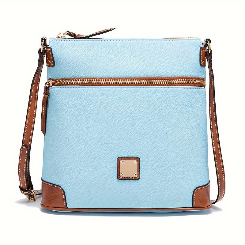 Retro Messenger Bag For Women, Simple Vegan Leather Purse, Classic Style Shoulder Bag