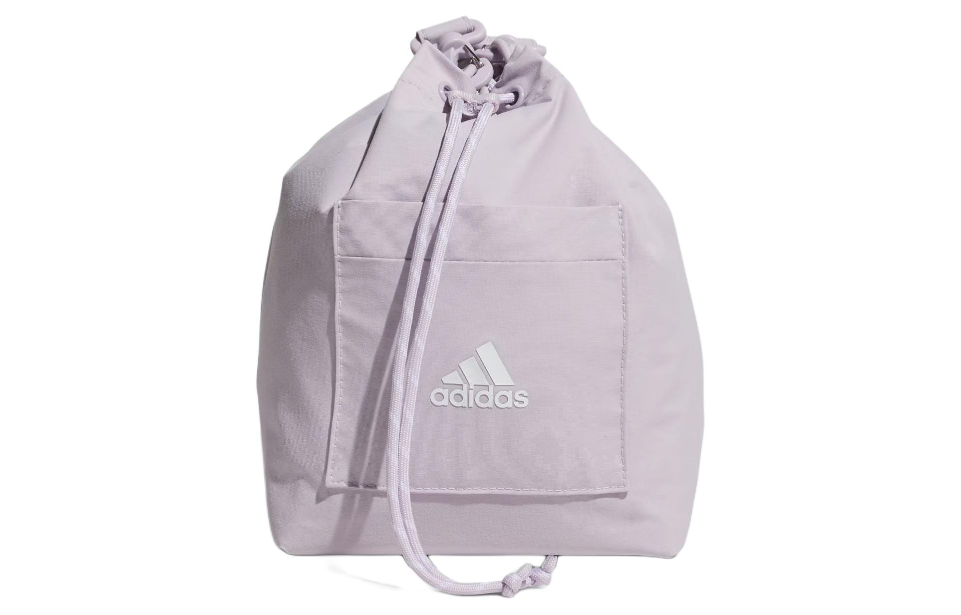 

Adidas Recycled Polyamide One Shoulder Crossbody Bucket Bag Handbag Small Women s Silver JJ2081 Small