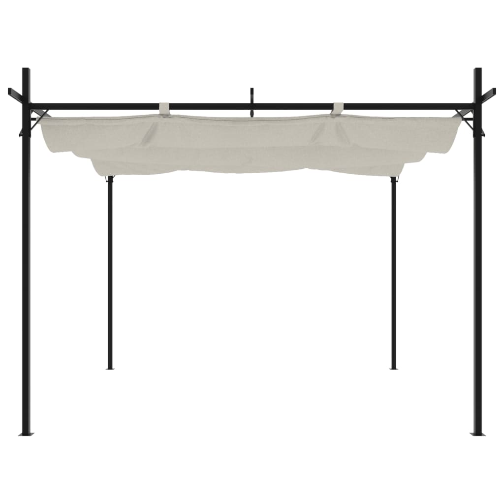 Pergola with Sliding Roof Cream 295 X 292 X 230 Cm