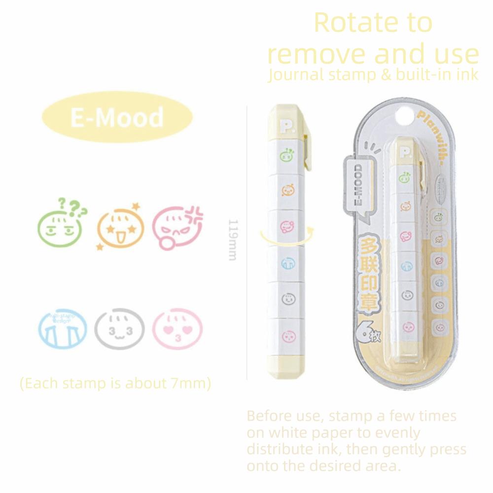 Cute Detachable Arrival Cute To Do List Journal Stamp Multi-Head Portable Diary Seal Seal Pen Gift