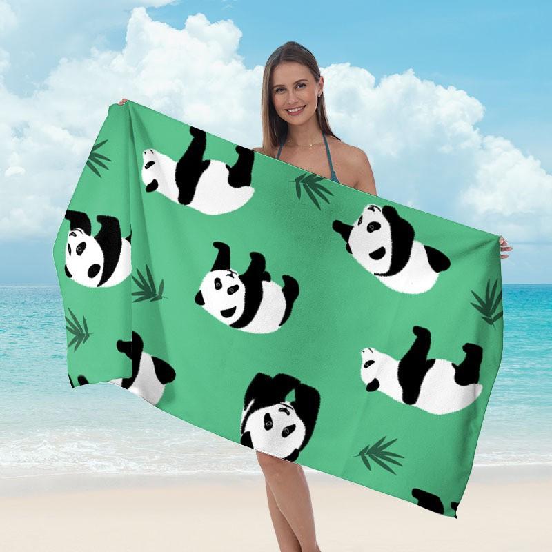 Ultrafine Microfiber Quick-Dry Beach Towel Adults Digital Print Sports Swim Cover-Up Gym Fitness Lightweight Absorbent Blanket