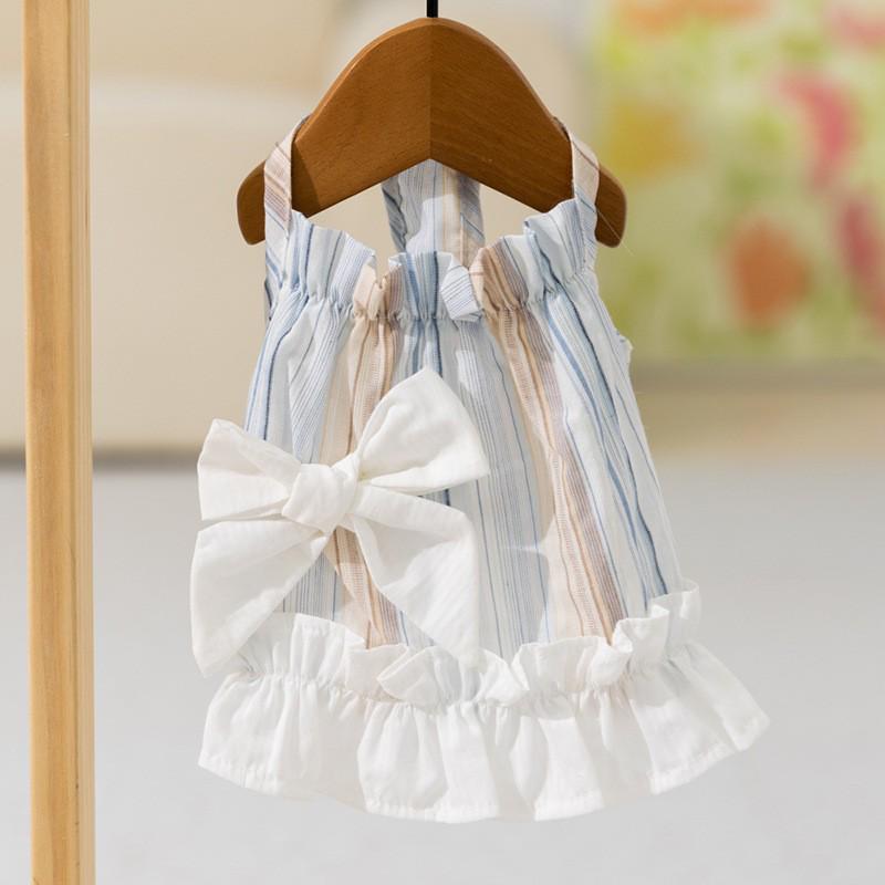 Vestido Vaquero Primavera-Verano: Falda de tirantes estilo Hong Kong para perros y gatos