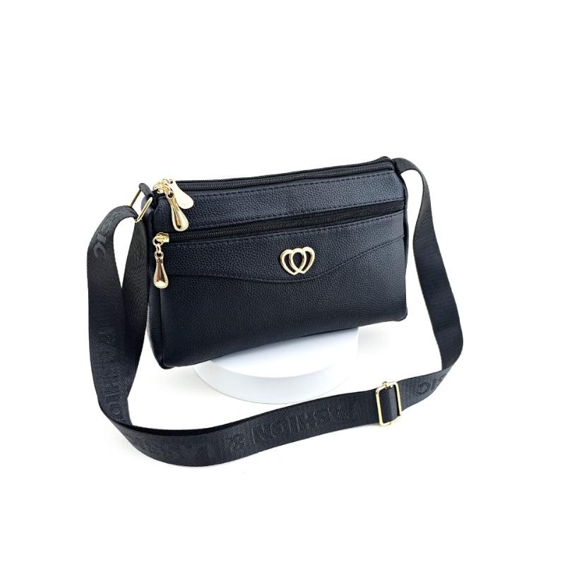 Spring new multi-layer zipper single shoulder women's small bag trend oblique span lychee pattern bag large capacity