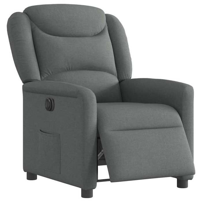 VidaXL Fauteuil inclinable électrique Gris foncé Tissu 3303175