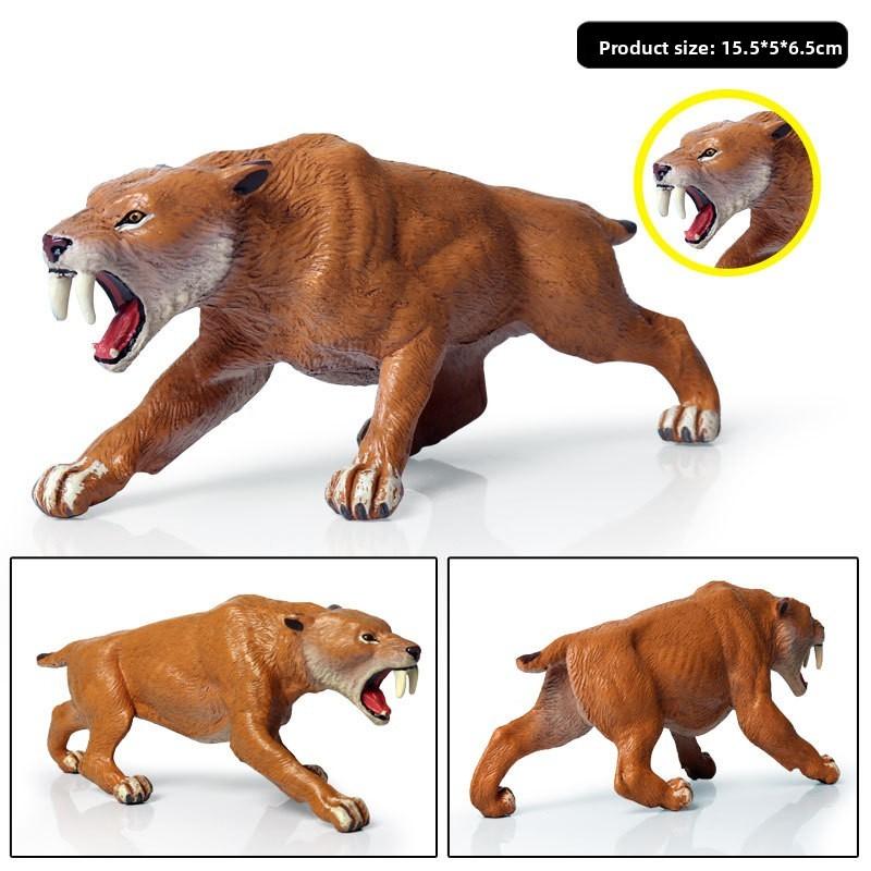 Animal Realistic Machairodus Model Figure Toy For Kids Learning Collection And