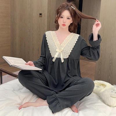 Women's Double-Sided German Velvet Pajama Set: Sweet Princess Style, Long Sleeve & Pants, Plus Size, Autumn/Winter.