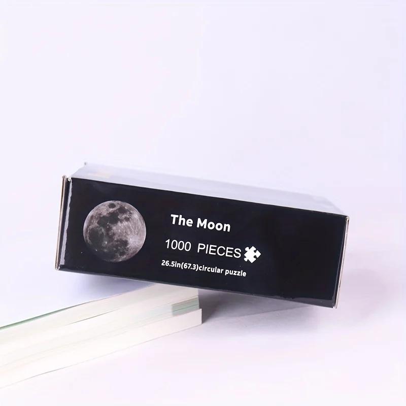 1000Pcs Giant Space Moon Earth Puzzle Matte Surface Dustproof Adult Puzzle Starry Sky Plane Puzzle Wall Decoration Gift