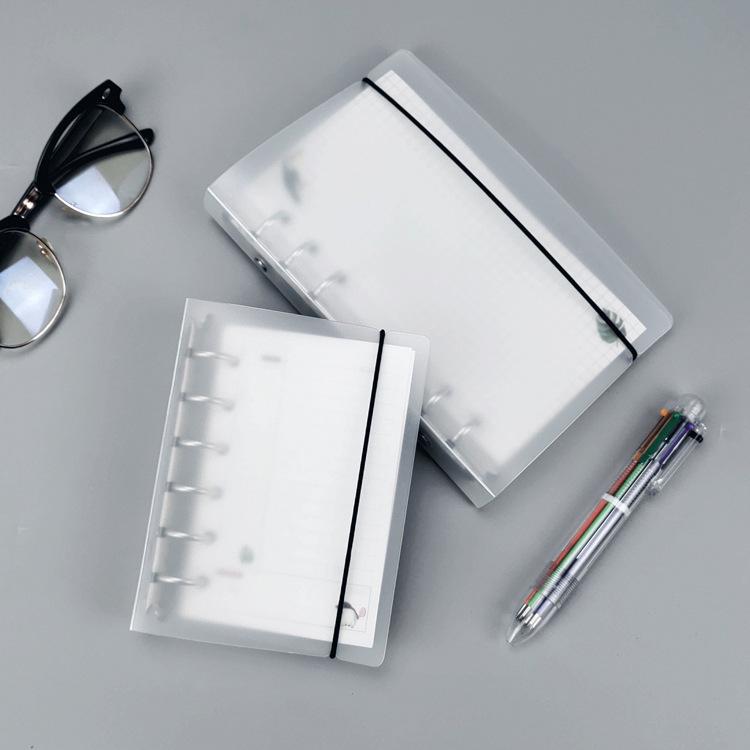 Frosted Transparent Binder Cover for A4/A6/A7/B5 Notebook with 6/9 Hole Loose-leaf Storage