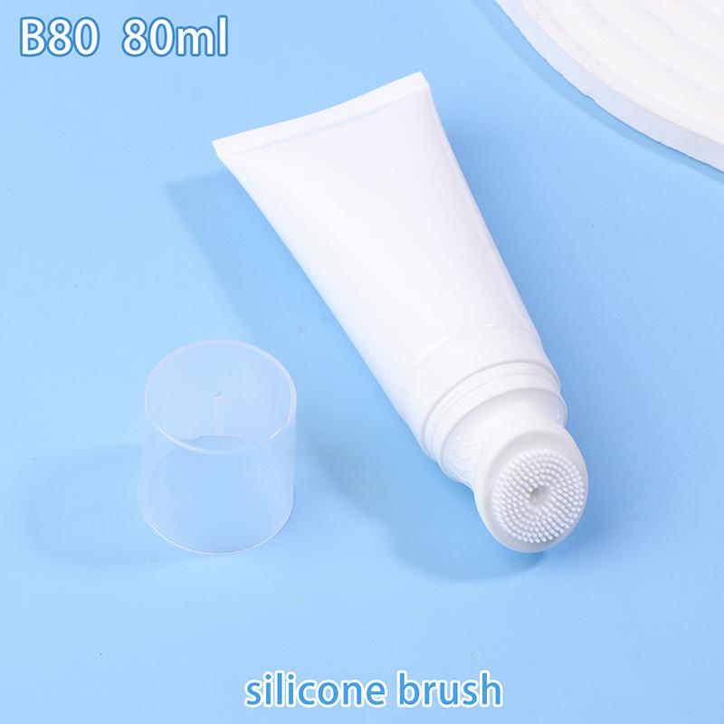 20/50/80100G Silicone Brush/Metal Ball Head Cosmetic Soft Tube Massage Cleasing Cream Bottle Empty Travel Plastic Container