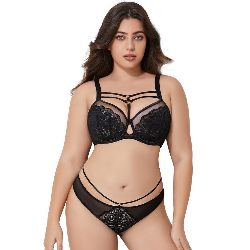 Thin Plus Size Fat  Women's Underwear Big Chest Small Set Bra Breast with Full Cup Bra