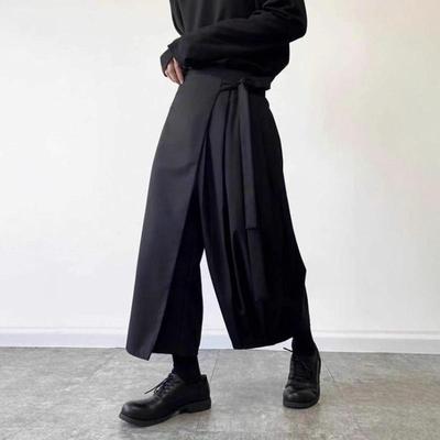 Spodnie Samurai Męskie Wiosna i Jesień Design Culottes Proste Szerokie Kendo Spodnie 3