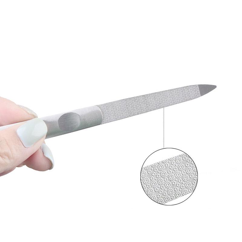 1 PC Stainless Steel Files Nail File Buffer Metal Grinding Sanding Manicure Pedicure Scrub Nail Art Tools Manicure Pedicure Tools