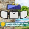230LED Solar Lamps Wall Light Waterproof IP65 Outdoor Warning Light Strobe Garage Lamp Strobe Light Control Human Body Induction