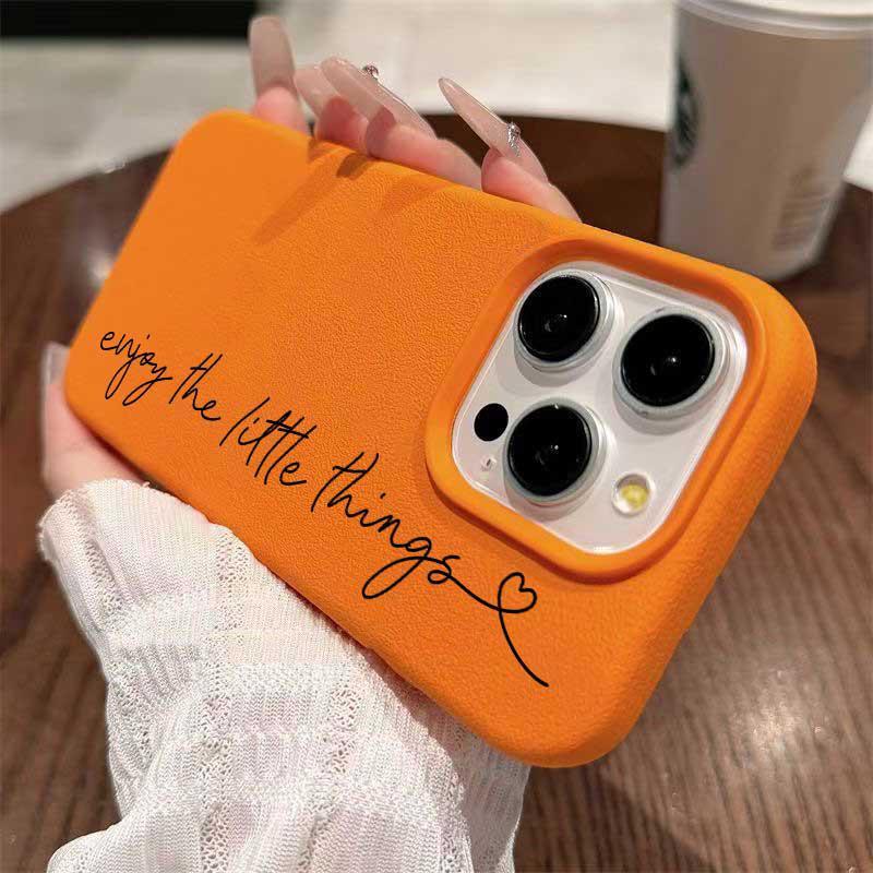 Pink Art Word in English Pattern Lychee Grain Phone Case For iPhone 17 16 15 14 13 12 11 PRO MAX Air 16 15 PLUS Y2K Luxury Cover