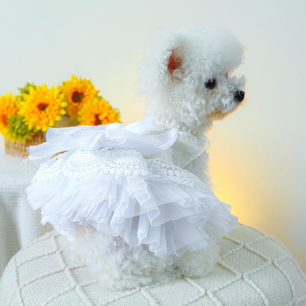 Pet Circle Snow White Pearl Princess Wedding Dress for Small & Medium Dogs