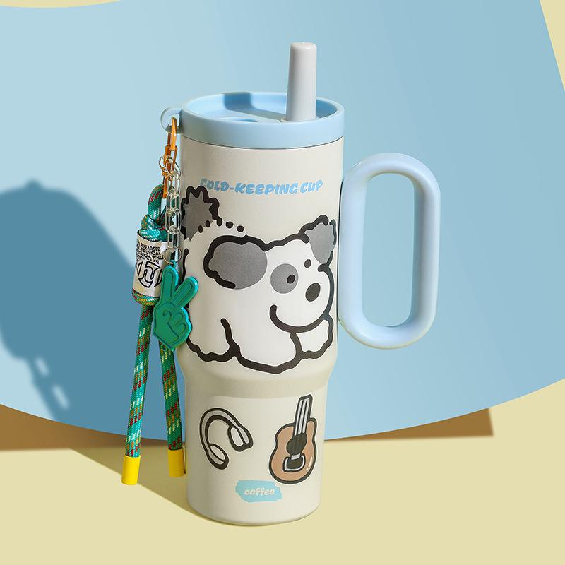 High-Capacity 316 Stainless Steel Insulated Cup with Straw
