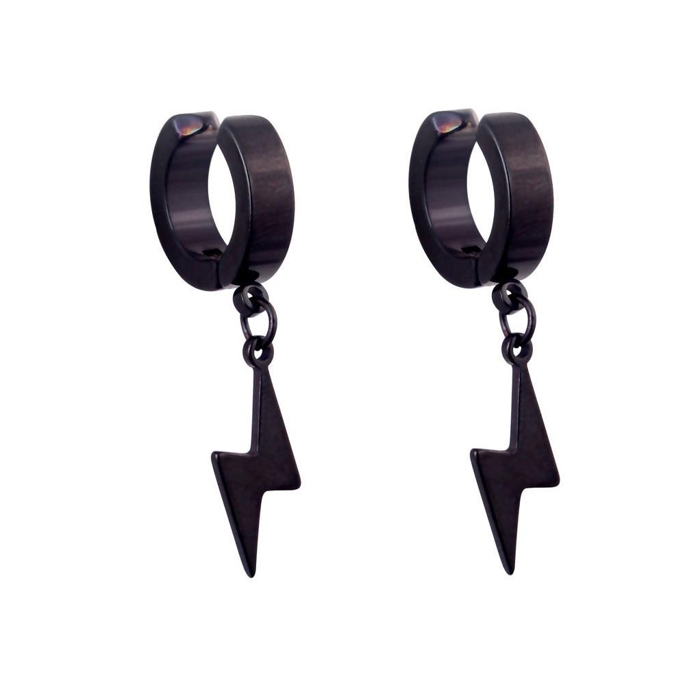 1Pair Unisex Punk Fashion Cross Pendant Ear Clip Non-Piercing Earrings Fake Earrings Gift for Men Women Jewelry Daily Wear