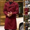 Men's Woolen Coat Long Lapel Double-Breasted Trench Men Winter Coat Casual Fashion Comfortable Windbreak