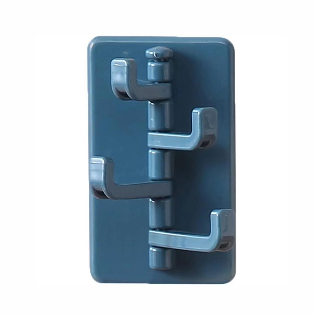 4 In 1 Rotation Creative Plastic Hook Self -stick Storage Shelf Household Bathroom Wall -mounted Plastic Hook