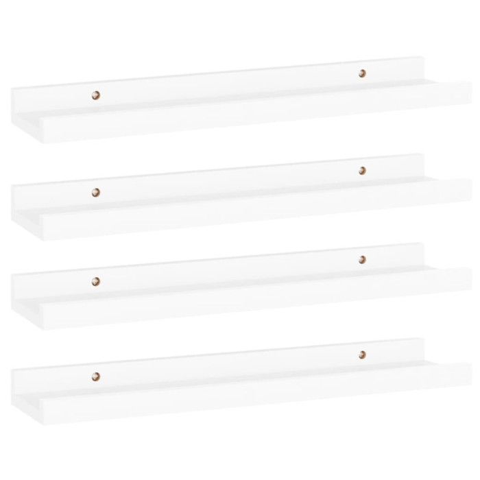 VidaXL Étagères murales 4 pcs Blanc 40x9x3 cm