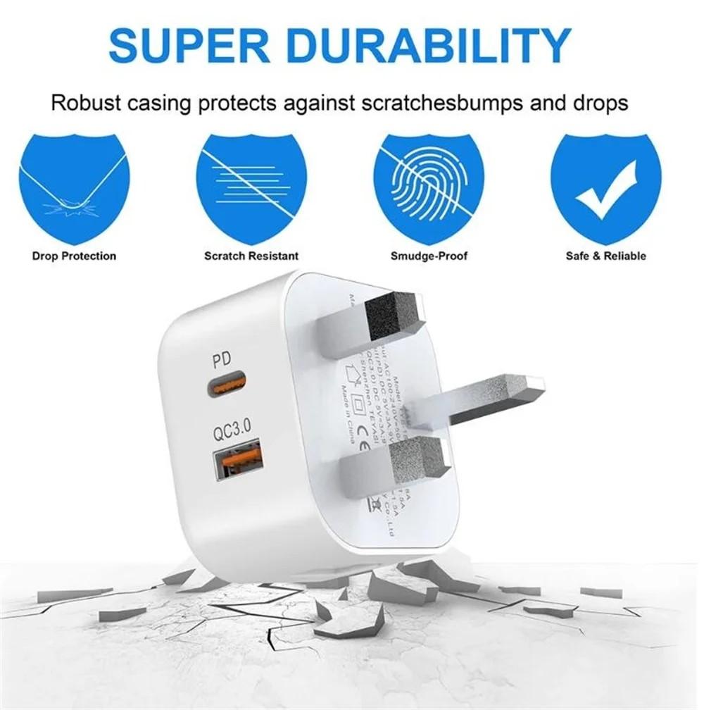 PD 20W USB Type C Charger Fast Charging Adapter Phone Quick Charger For iPhone Samsung Xiaomi Huawei Wall Charger EU/US/UK Plug