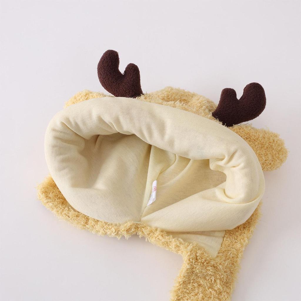 Zimowa pluszowa czapka dla niemowląt i małych dzieci - Urocza, Pogrubiona, Ciepła, Dzianinowa z Ochroną Uszu