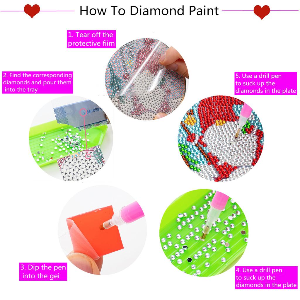 DIY Diamond Paint Christmas Coasters Pack of 6 Ceramic Drink Glass Cup Cushion Non-slip Table DIY