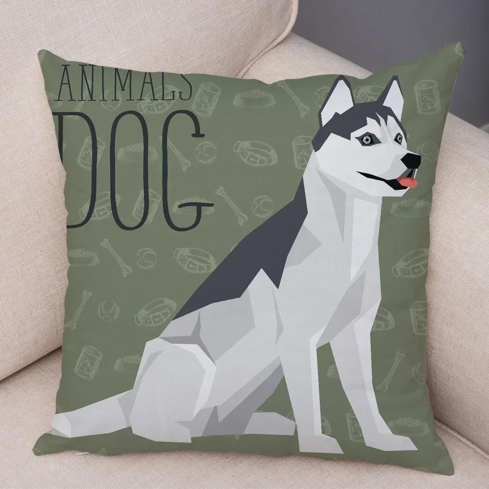 Sofa Home Pillowcase Color Schnauzer Dalmatians Cushion Cover Decorative Cartoon Dog Pet Animal Pillowcase